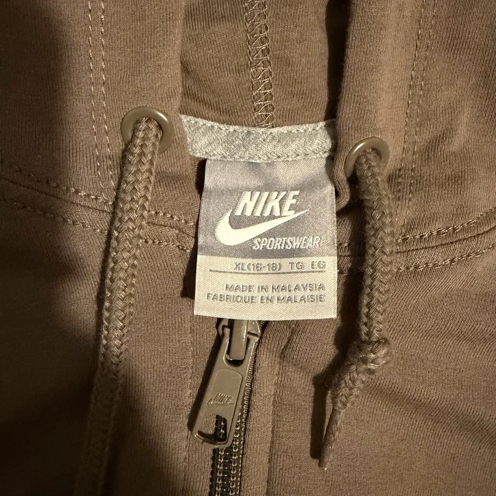 Nike Brown Hoodie with Blue‎ Logo
